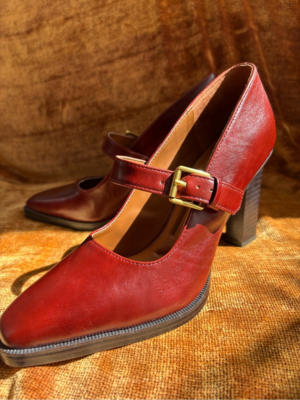 NWOT LeatherMary Jane Block Heel Pumps